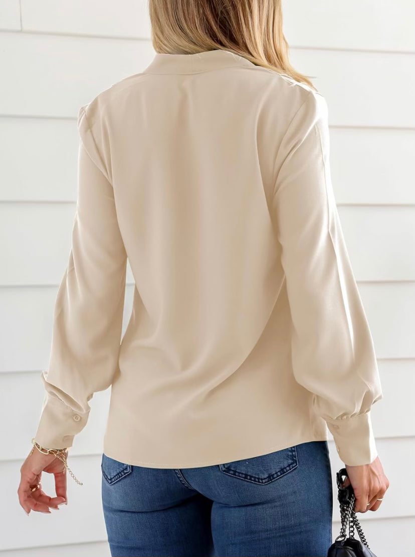 Trendy Work V Neck Loose Blouse