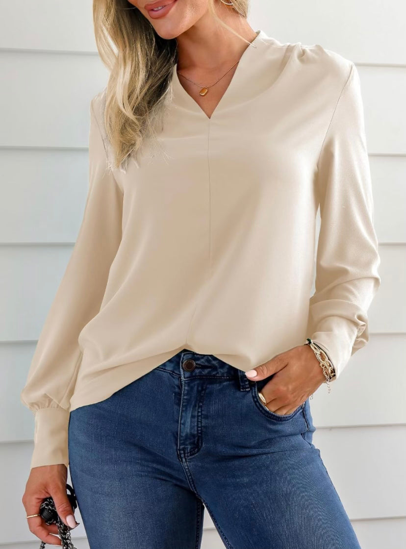 Trendy Work V Neck Loose Blouse