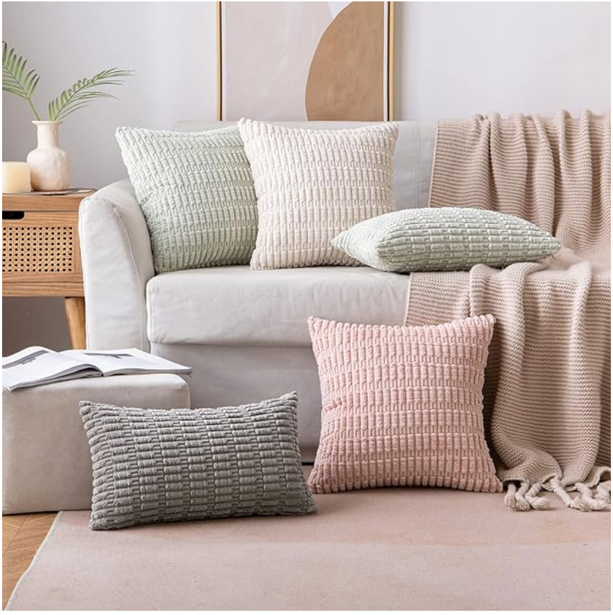 Cute Corduroy Decorative Throw Pillow Covers