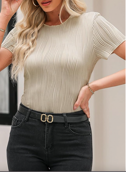 Casual Crewneck Basic Formal Top