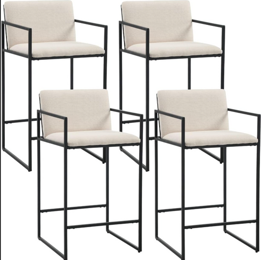 Linen Bar Stools Set of 4