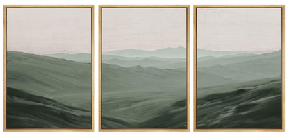 Wall Art Set Rolling Green Mountain Hill Environment